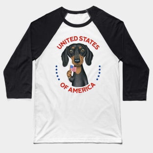Dachshund United States of America Baseball T-Shirt